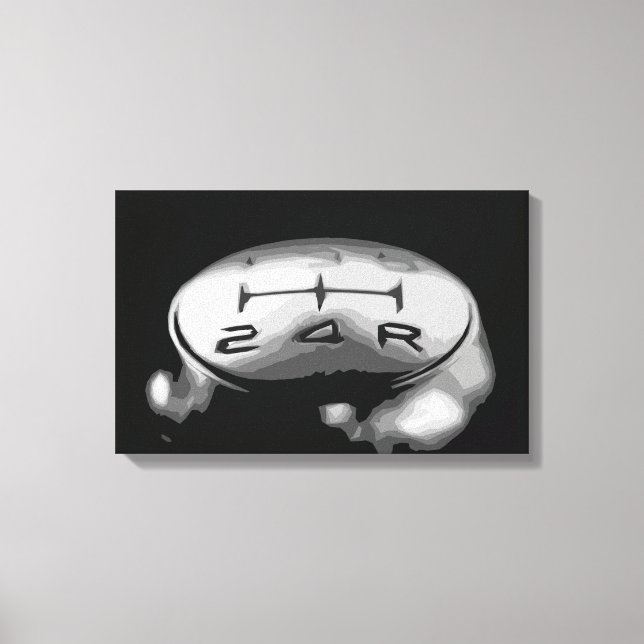 Gear Knob eines Luxus-Sportwagens Einfaches Design Leinwanddruck (Vorderseite)