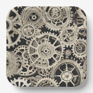 Gear Robot Birthday Party - Gears Pappteller