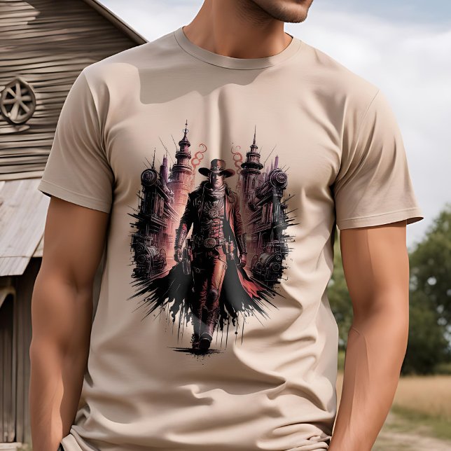 Gear Up for Frontier - Steampunk Cowboy T-Shirt (Von Creator hochgeladen)