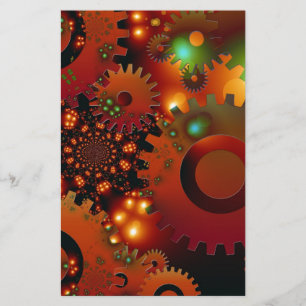 Gears Clock Office Design Digital Art Destination Briefpapier