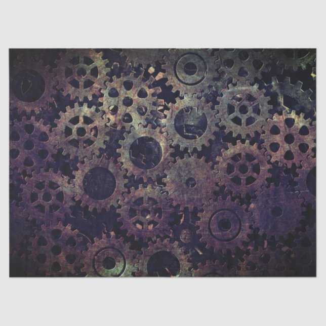Gears Dark Decoupage Tissue Paper Seidenpapier (Vorderseite)