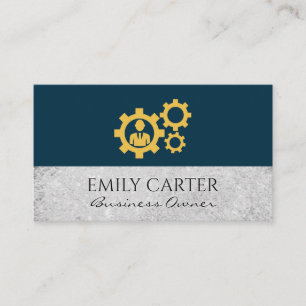 Gears Icon Vintag Textur Hintergrund Visitenkarte