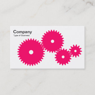 Gears - Neon Red on White Visitenkarte