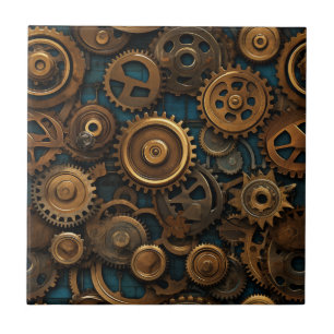 Gears Pattern Tile Fliese