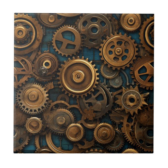 Gears Pattern Tile Fliese (Vorderseite)