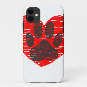 geätzte Hundekuh im roten Herzen Case-Mate iPhone Hülle