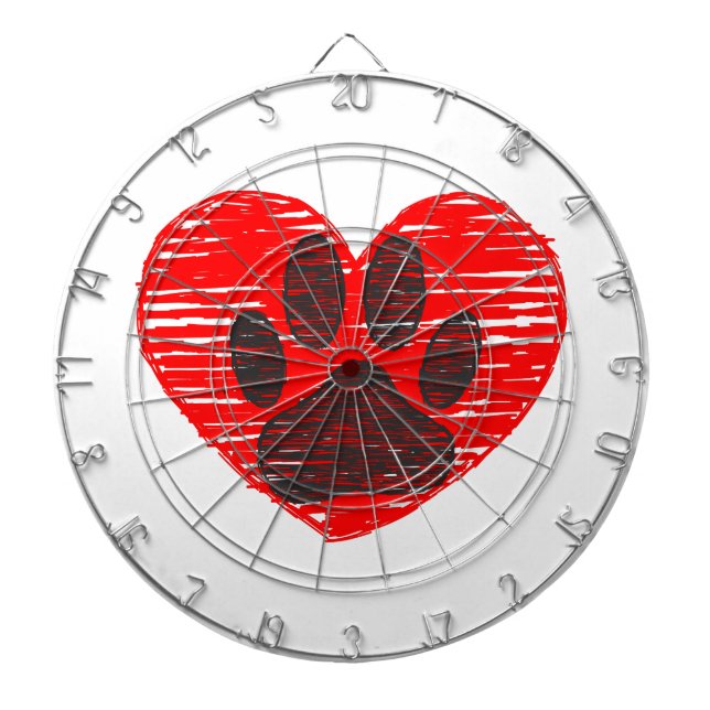 geätzte Hundekuh im roten Herzen Dartscheibe (vorne)