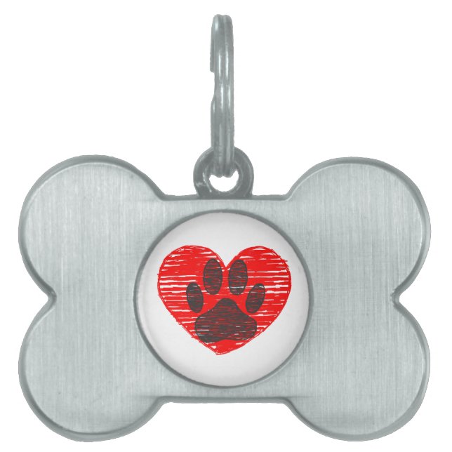 geätzte Hundekuh im roten Herzen Tiermarke (Vorderseite)