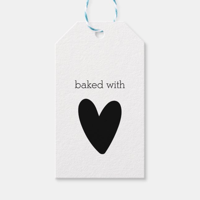 Gebacken mit der Liebe personalisiert Geschenkanhänger (Vorderseite)