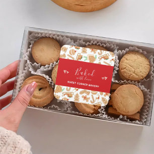 Gebacken mit Liebe Bäckerei Gingerbread Urlaub Quadratischer Aufkleber