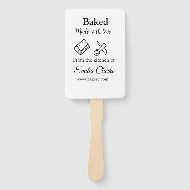 Gebacken mit Liebe Bäckerei Unternehmen hinzufügen Fächer (Vorderseite)