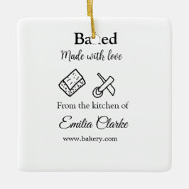 Gebacken mit Liebe Bäckerei Unternehmen hinzufügen Keramikornament