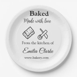 Gebacken mit Liebe Bäckerei Unternehmen hinzufügen Pappteller