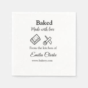 Gebacken mit Liebe Bäckerei Unternehmen hinzufügen Serviette