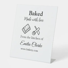 Gebacken mit Liebe Bäckerei Unternehmen hinzufügen Sockelschild