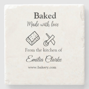 Gebacken mit Liebe Bäckerei Unternehmen hinzufügen Steinuntersetzer