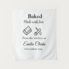 Gebacken mit Liebe Bäckerei Unternehmen hinzufügen Wandteppich
