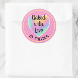 gebacken mit Liebe Custom Rainbow Heart Sticker