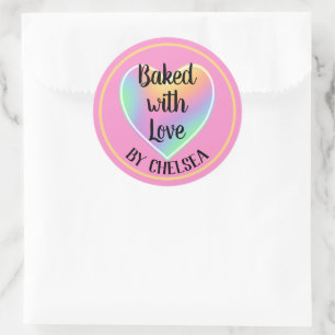 gebacken mit Liebe Custom Rainbow Heart Sticker