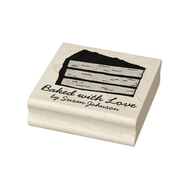 Gebacken mit Liebe, gebacken durch Schicht Kuchen  Gummistempel (Stempel)