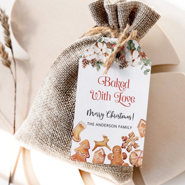 Gebacken mit Liebe Geschenk Tag. Weihnachtskekse Geschenkanhänger (Von Creator hochgeladen)