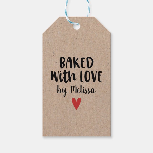 gebacken mit Liebe Geschenkanhänger (Vorderseite)