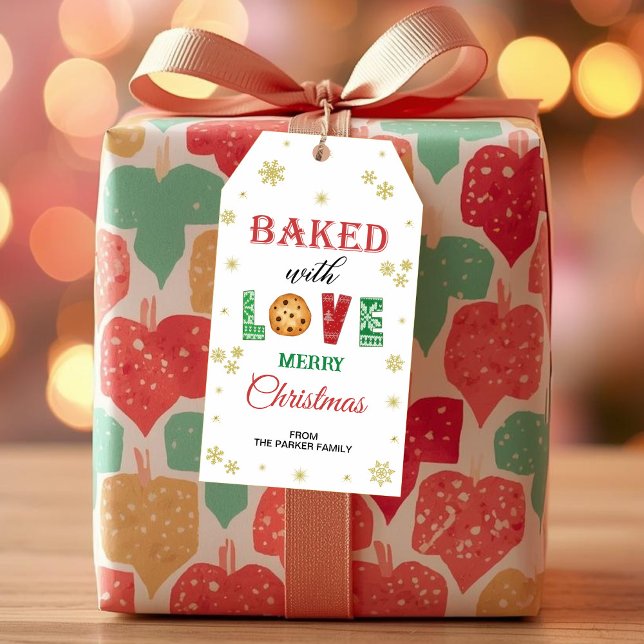 Gebacken mit Liebe Geschenketiketten, Weihnachts-G Geschenkanhänger (Von Creator hochgeladen)