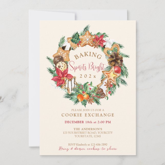 Gebacken mit Liebe Gingerbread Cookies tauschen Einladung (Vorderseite)