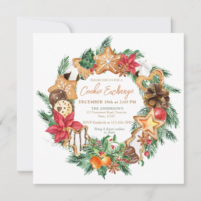 Gebacken mit Liebe Gingerbread Cookies tauschen Einladung (Vorderseite)