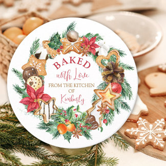 Gebacken mit Liebe Gingerbrot Kranz Weihnachten Geschenkanhänger