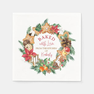 Gebacken mit Liebe Gingerbrot Kranz Weihnachten Serviette