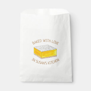 Gebacken mit Liebe hausgemachte Lemon Bar Square B Geschenktütchen