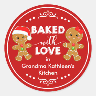 Gebacken mit Liebe Lebkuchen Kinder Backen Runder Aufkleber