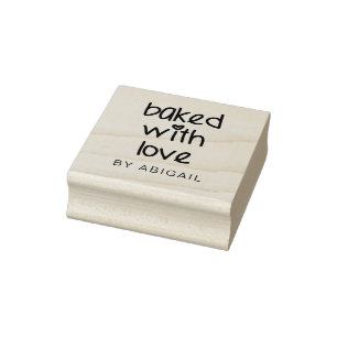 Gebacken mit Liebe - niedliche Typografie Gummistempel