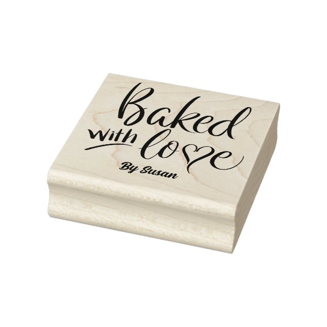 gebacken mit Liebe Pinselkalligraphie Gummistempel (Stempel)