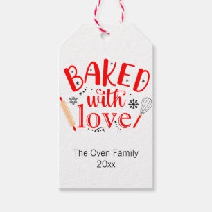 Gebacken mit Liebe Red Holiday Modern Geschenkanhänger