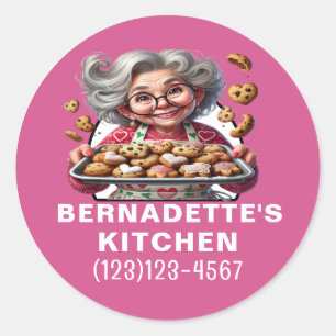 gebacken mit Liebe Runder Aufkleber