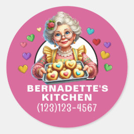 gebacken mit Liebe Runder Aufkleber