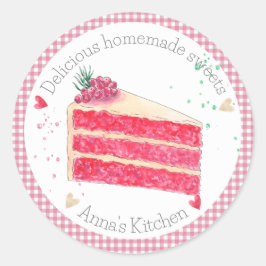 Gebacken mit Liebe Süßigkeiten Runder Aufkleber