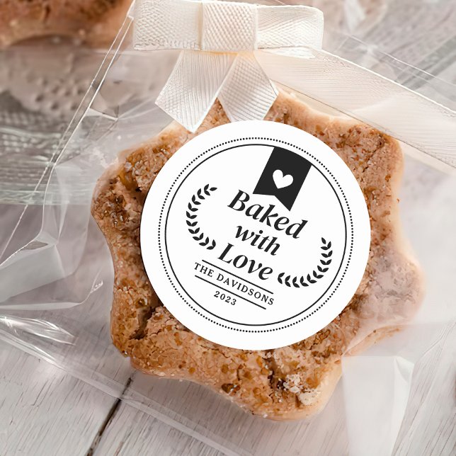 Gebacken mit Liebe Weihnachtsgebäck Runder Aufkleber (Von Creator hochgeladen)