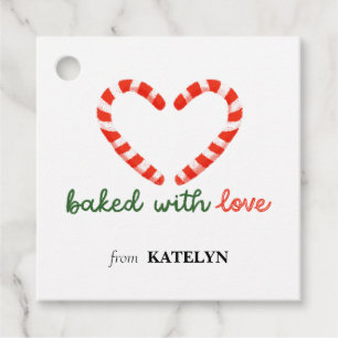 Gebacken mit Liebe - Weihnachtsgeschenk Tag Geschenkanhänger