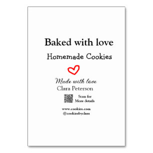 Gebacken mit Liebe Zuhause Cookies hinzufügen QR m Tischnummer