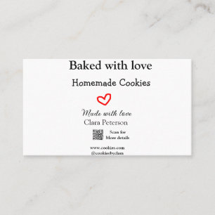Gebacken mit Liebe Zuhause Cookies hinzufügen QR m Visitenkarte