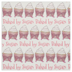 Gebacken von Personalisiert rosa Mattiertem Cupcak Stoff