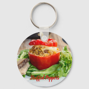 Gebackene gefüllte Paprika mit Fleischsauce und Kä Schlüsselanhänger