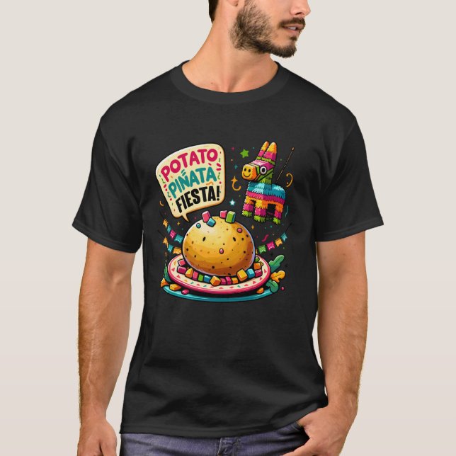 Gebackene Kartoffel-Pinata 5 de Mayo-Party Kartoff T-Shirt (Vorderseite)