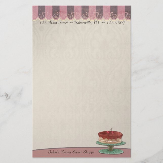 Gebackenes Waren-Briefpapier Briefpapier (Vorderseite)