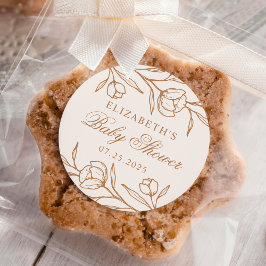 Gebälliges Almond und Kupfer Babydusche Runder Aufkleber