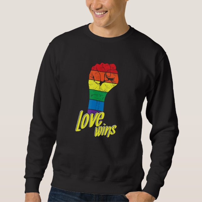 Geballte Faust Liebe Siegt Sweatshirt (Vorderseite)