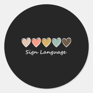 Gebärdensprachalphabet Amerikanisch Asl-Lehrer Geb Runder Aufkleber